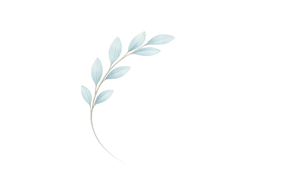 Branche délicate de feuilles bleu-vert